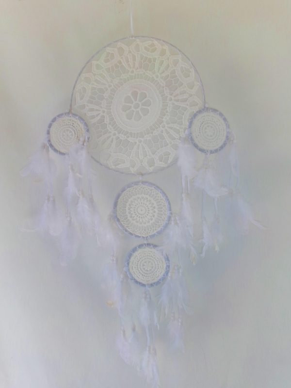 Dearm Catcher with Feather and lace 20cm