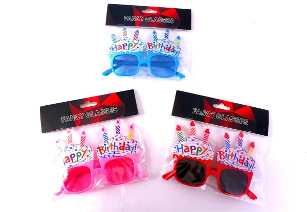 Birthday cake glasses