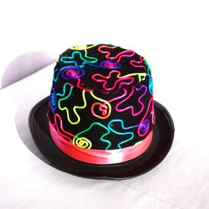 RAINBOW BLACK TOP HAT