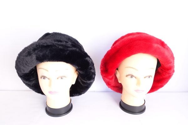 Fur Rolled Brim Bucket Hats