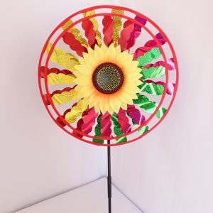 Plastic sunflower windmill